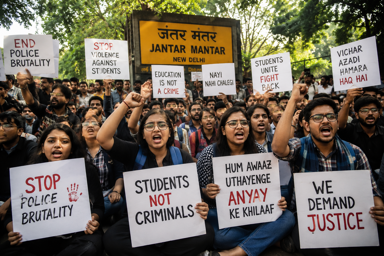 Jantar mantar protest cjp bjp aap